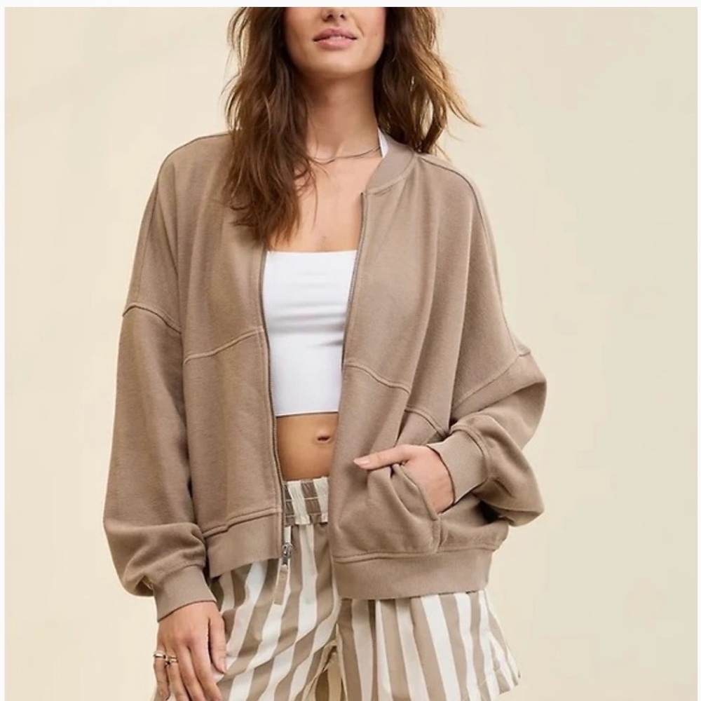 Aerie Tan Bomber Jacket